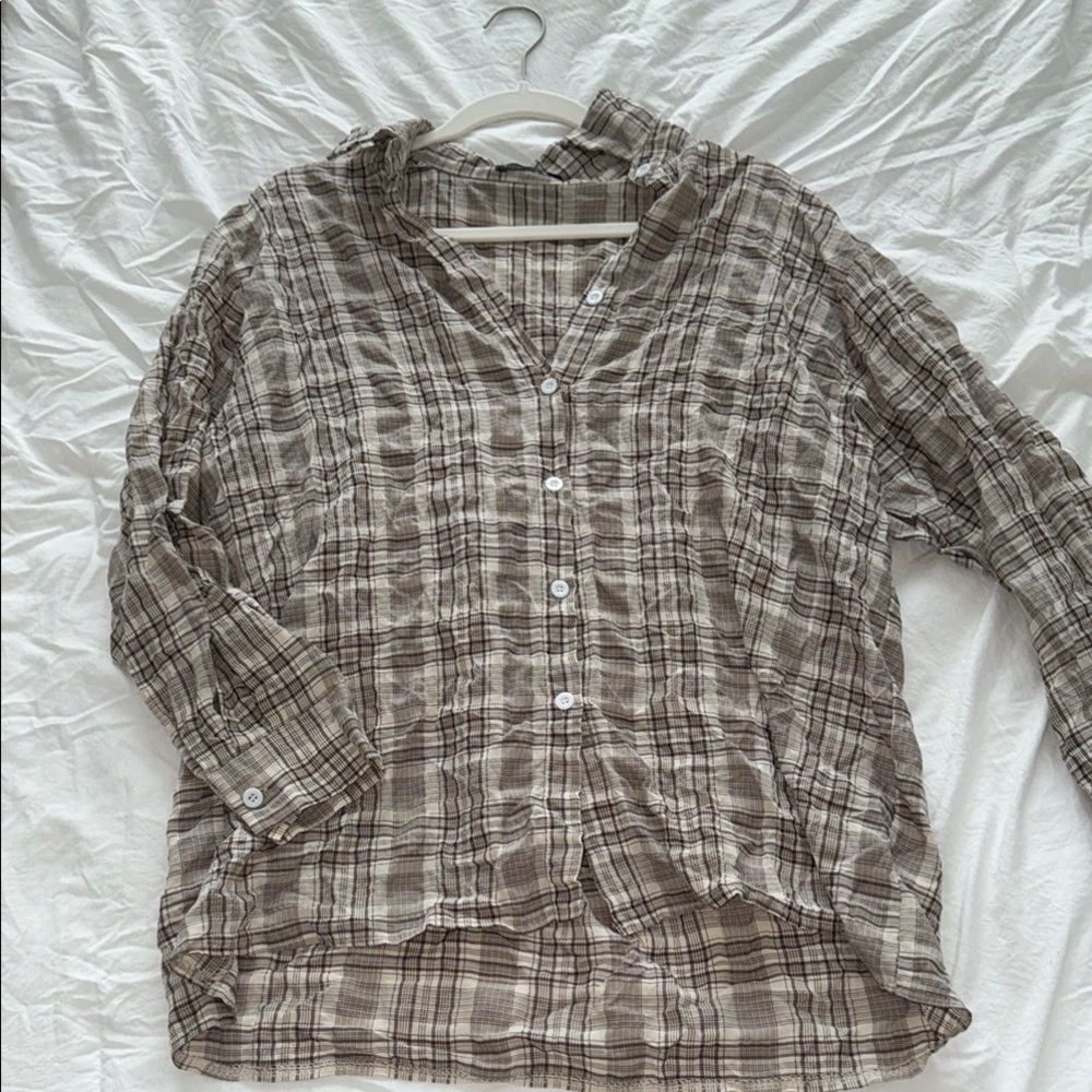 Plaid Button-Up Shirt